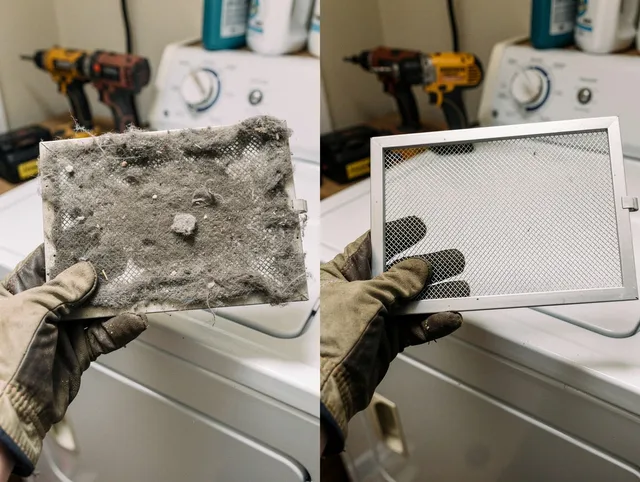 Professional lint trap cleaning by Fairfield Dryer Vent Cleaning in Fairfield